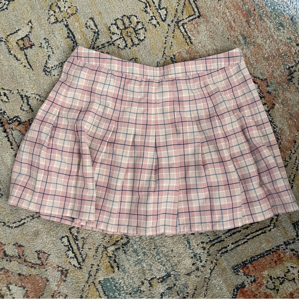 Aeropostal mini plaid pink skirt